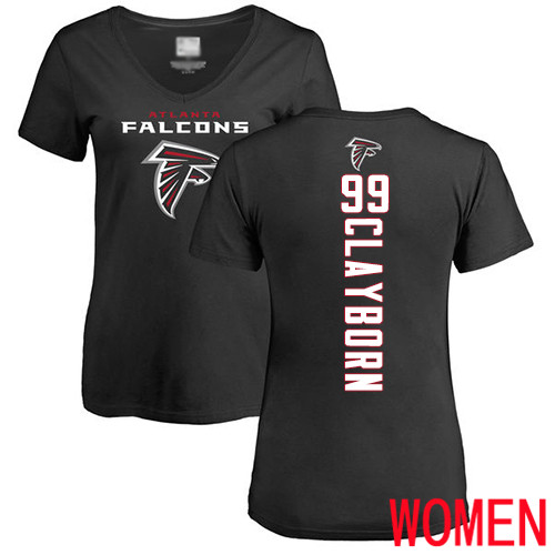 Atlanta Falcons Black Women Adrian Clayborn Backer NFL Football #99 T Shirt